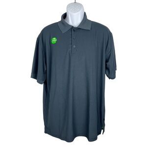 Playerytees Sport Men Polo Shirt Large Gray Short Sleeve Solid Active Tee